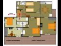 Apartementen Naki - terrace & free parking: Studio(2+1), A2(6+1) Slatine - Eiland Ciovo  - Appartement - A2(6+1): plattegrond vertonen