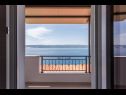 Apartementen Nina - sea view family apartments SA1A(3), A1Donji(2+1), A3(6), A4(4+1), A5(6), A6(4) Celina Zavode - Riviera Omis  - Appartement - A3(6): uitzicht op zee