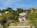Apartementen Mari - 40 m from sea: A1(4), A2(2+2), SA3(2) Krilo Jesenice - Riviera Omis  - detail (huis en omgeving)
