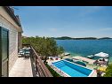 Vakantiehuizen Lucmar - swimming pool and sea view H(8+2) Zatoglav - Riviera Sibenik  - Kroatië  - H(8+2): terras