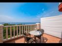 Apartementen en kamers Villa Bouganvillea - sea view & garden: A1 Deluxe (2+1), A2 Superior (2+1), A3 Comfort (2+1), A4 Premium (2+1), R1 Deluxe (2), R2 Comfort (2) Mlini - Riviera Dubrovnik  - Kamer - R1 Deluxe (2): uitzicht vanaf terras