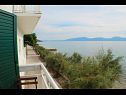 Apartementen Bale - right at the beach: A1 Plaza(4) Brist - Riviera Makarska  - Appartement - A1 Plaza(4): uitzicht vanaf terras