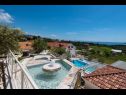 Vakantiehuizen Three holiday homes: H1 Azur (4), H2 Wood (4), H3 Ston (4+2) Orebic - Schiereiland Peljesac  - Kroatië  - uitzicht op zee (huis en omgeving)