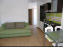 Apartementen Ljubi - 20 m from beach: A1(4+1), A2 Crveni(2+2), A3 Zeleni(2+2) Vinisce - Riviera Trogir  - Appartement - A3 Zeleni(2+2): keuken en eetkamer