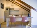 Apartementen Filip - vineyard and large terrace: SA1 žuti(2), SA2 rozi(2) Vis - Eiland Vis  - Studio-appartment - SA2 rozi(2): keuken en eetkamer