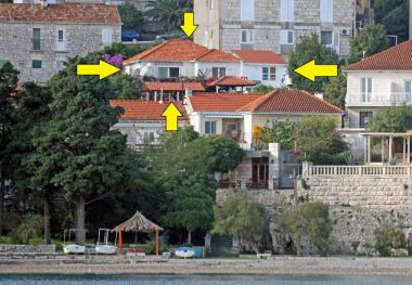 Apartementen Vedro - 50 m from sea: 1- Red(4+1), 2 - Purple(2+1), 3 - Blue(2), 4 - Green(2+2) Korcula - Eiland Korcula 